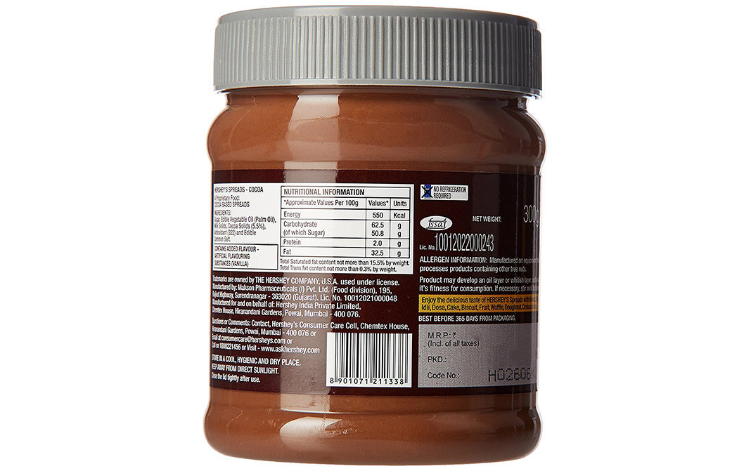 Hershey's Spreads Cocoa    Plastic Jar  300 grams