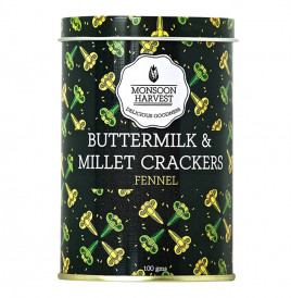 Monsoon Harvest Buttermilk & Millet Crackers Fennel   Container  100 grams