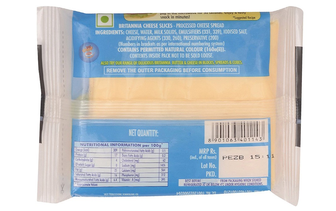 Unavoidable Costumes I listen to music Britannia Cheese Slices Pouch 100 grams - Reviews | Nutrition | Ingredients  | Benefits | Recipes - GoToChef