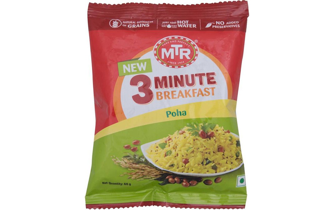 MTR Poha - 3 Minute Breakfast    Pack  60 grams