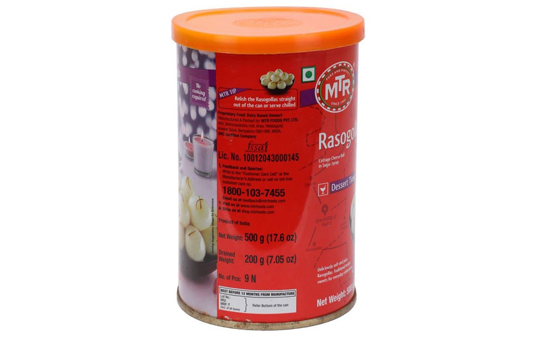 MTR Rasogolla - Dessert Time    Tin  500 grams