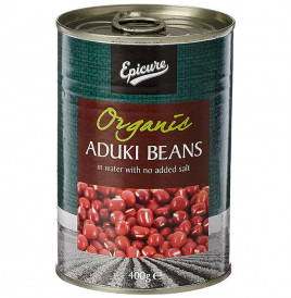 Epicure Organic Aduki Beans, In Water With No Added Salt  Tin  400 grams