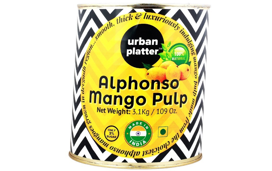 Urban Platter Alphonso Mango Pulp   Tin  850 grams