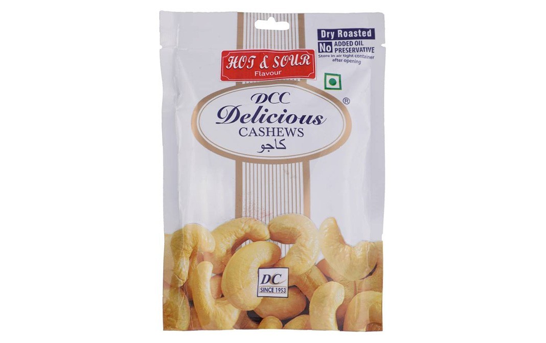 Dcc Delicious Dry Roasted Cashews, Hot & Sour Flavour   Pack  80 grams