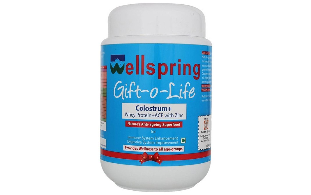 Wellspring Gift-o-Life (Colostrum+Whey Protein+ACE with Zinc)   Plastic Jar  200 grams