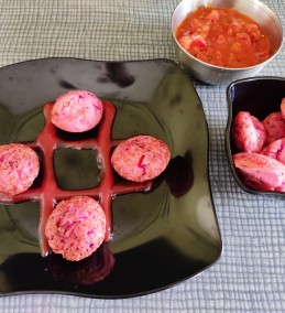 Beetroot and suji appe Recipe
