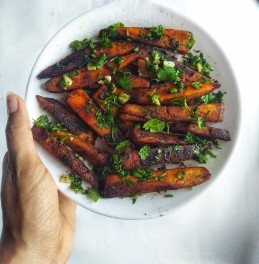 Grilled sweet potatoes with Cilantro Vinaigrette Recipe