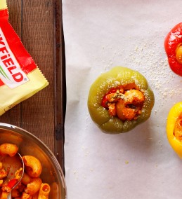 Macaroni and Tofu Stuffed Bell Peppers Recipe