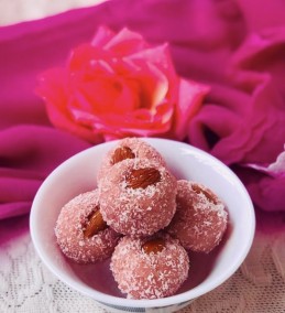 Rose Flavoured Coconut Laddu