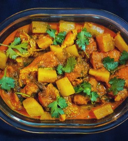 Shol Mulo ( shol fish cooked with radish in a Bengali style jhol)