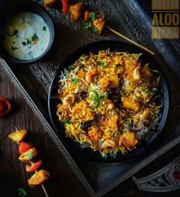 Dum Aloo Biryani With Aloo Tikka Recipe