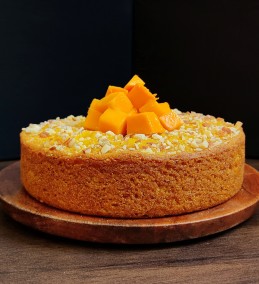Almond Mango Suji Cake Recipe