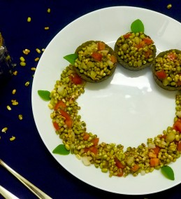 Ragi Cups Served with Sprouts salsa Recipe