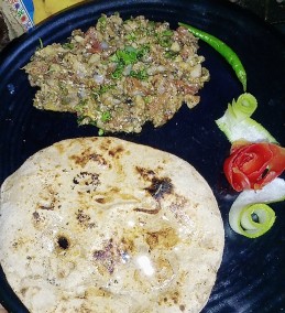 Bajra roti with chokha Recipe