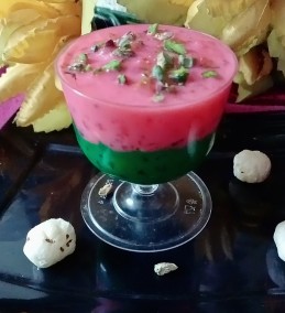 Sago kheer in strawberry and pan flavour Recipe