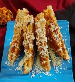 Corn cheese masala sandwich Recipe