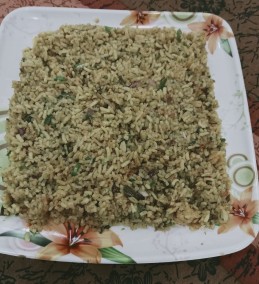Left over rice green biriyani