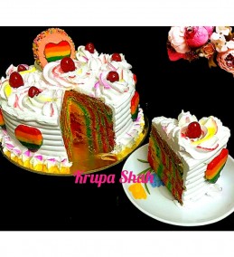 Rainbow marble cake for new year recipe