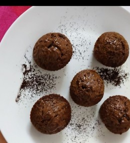 Gulab jamun stuffed chocolate muffins recipe