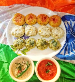Tricolor Innovative Idly With Two Chatpata Chutney Recipe