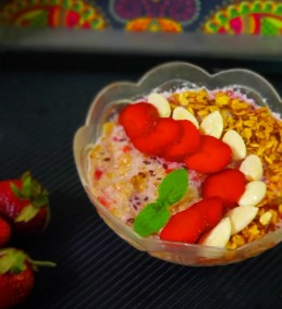 Strawberry phirni  muesli recipe