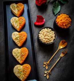 Two in One Heart Shape Carrot Halwa Kalakand Recipe