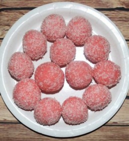 Rose Coconut Laddu Recipe
