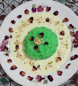 Green Sabudana pudding with Rabdi Recipe