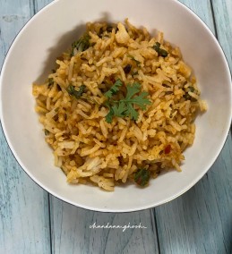 Mixed herbs fried rice recipe